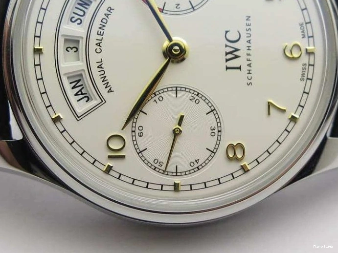 MIROTIME 1217 Portuguese Real PR Real Annual Calendar IW5035 YLF 1:1 Best Edition White Dial On Leather Strap A Refined 7243